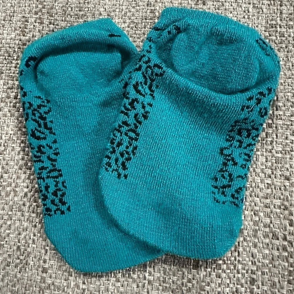 NEW Teal Blue Leopard Print Baby Ankle Socks – 5” (One Size Baby)